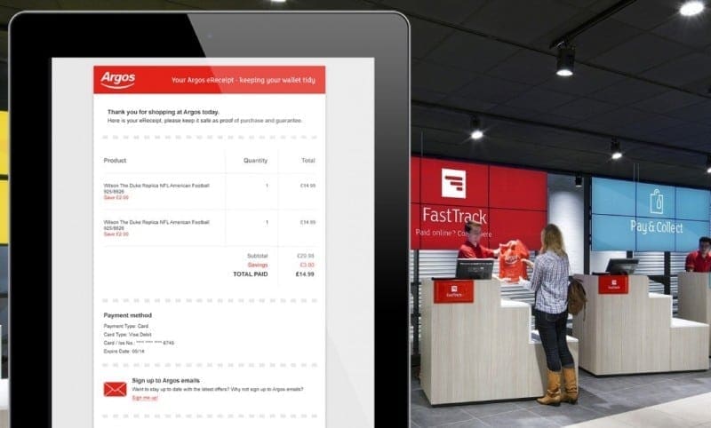 Argos rolls out e-receipts at 750 UK stores