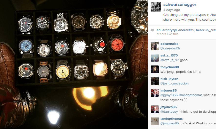 Schwarzenegger reveals watch range at Basel