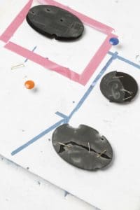 Holly O'Hanlon BYG 2017 Slate,steel and mixed metal brooch