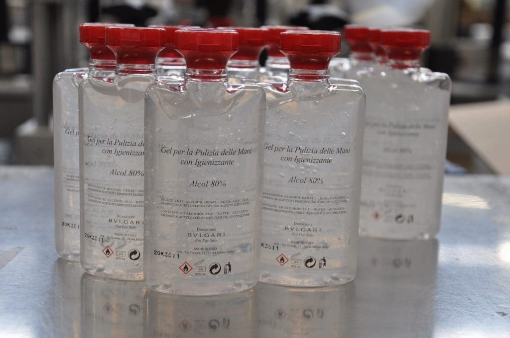 Bulgari donates hand sanitiser to the NHS